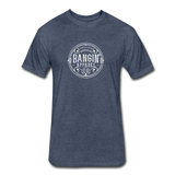 Fitted Men's T-Shirt - Bangin' Apparel Co. Logo (White) - heather navy