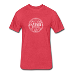 Fitted Men's T-Shirt - Bangin' Apparel Co. Logo (White) - heather red