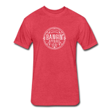 Fitted Men's T-Shirt - Bangin' Apparel Co. Logo (White) - heather red