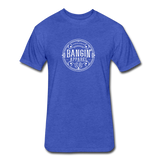 Fitted Men's T-Shirt - Bangin' Apparel Co. Logo (White) - heather royal