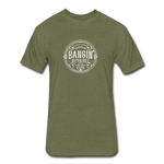 Fitted Men's T-Shirt - Bangin' Apparel Co. Logo (White) - heather military green