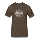 Fitted Men's T-Shirt - Bangin' Apparel Co. Logo (White) - heather espresso