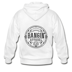 Men's Heavy Blend Zip Hoodie - Bangin' Apparel Co. Logo (Black) - white