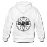 Men's Heavy Blend Zip Hoodie - Bangin' Apparel Co. Logo (Black) - white