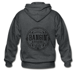 Men's Heavy Blend Zip Hoodie - Bangin' Apparel Co. Logo (Black) - deep heather