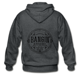 Men's Heavy Blend Zip Hoodie - Bangin' Apparel Co. Logo (Black) - deep heather