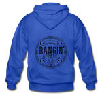 Men's Heavy Blend Zip Hoodie - Bangin' Apparel Co. Logo (Black) - royal blue