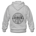 Men's Heavy Blend Zip Hoodie - Bangin' Apparel Co. Logo (Black) - heather gray