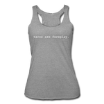 Women’s Racerback Tank - Tacos Are Foreplay (White) - heather gray