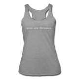 Women’s Racerback Tank - Tacos Are Foreplay (White) - heather gray