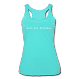 Women’s Racerback Tank - Tacos Are Foreplay (White) - turquoise