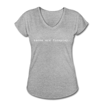 Women's V-Neck T-Shirt - Tacos Are Foreplay (White) - heather gray