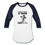 Baseball T-Shirt - This Is A Taco - white/navy