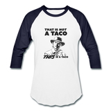 Baseball T-Shirt - This Is A Taco - white/navy