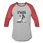 Baseball T-Shirt - This Is A Taco - heather gray/red