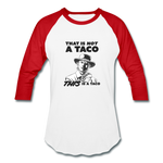 Baseball T-Shirt - This Is A Taco - white/red