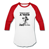 Baseball T-Shirt - This Is A Taco - white/red