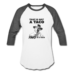 Baseball T-Shirt - This Is A Taco - white/charcoal