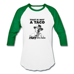 Baseball T-Shirt - This Is A Taco - white/kelly green