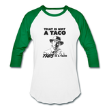 Baseball T-Shirt - This Is A Taco - white/kelly green