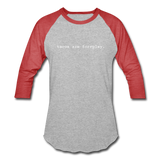 Baseball T-Shirt - Tacos Are Foreplay (White) - heather gray/red