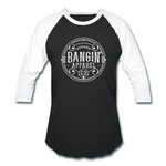 Baseball T-Shirt - Bangin' Apparel Co. Logo (White) - black/white