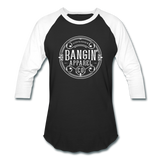 Baseball T-Shirt - Bangin' Apparel Co. Logo (White) - black/white