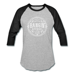 Baseball T-Shirt - Bangin' Apparel Co. Logo (White) - heather gray/black