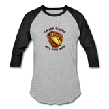 Baseball T-Shirt - Catch Tacos Not Feelings - heather gray/black