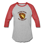 Baseball T-Shirt - Catch Tacos Not Feelings - heather gray/red