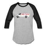 Baseball T-Shirt - Free Taco Van - heather gray/black