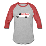 Baseball T-Shirt - Free Taco Van - heather gray/red