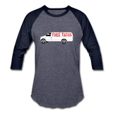 Baseball T-Shirt - Free Taco Van - heather blue/navy