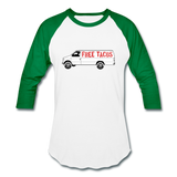 Baseball T-Shirt - Free Taco Van - white/kelly green