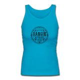 Women's Fitted Tank - Bangin' Apparel Co. Logo (Black) - turquoise