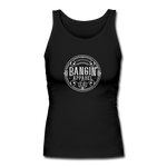 Women's Fitted Tank - Bangin' Apparel Co. Logo (White) - black