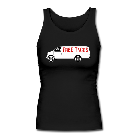 Women's Fitted Tank - Free Taco Van - black