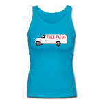 Women's Fitted Tank - Free Taco Van - turquoise