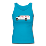 Women's Fitted Tank - Free Taco Van - turquoise