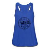 Women's Flowy Tank Top - Bangin' Apparel Co. Logo (Black) - royal blue