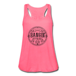 Women's Flowy Tank Top - Bangin' Apparel Co. Logo (Black) - neon pink