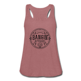 Women's Flowy Tank Top - Bangin' Apparel Co. Logo (Black) - mauve