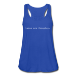 Women's Flowy Tank Top - Tacos Are Foreplay (White) - royal blue