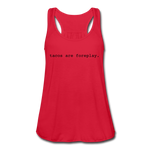 Women's Flowy Tank Top - Tacos Are Foreplay (Black) - red