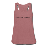 Women's Flowy Tank Top - Tacos Are Foreplay (Black) - mauve