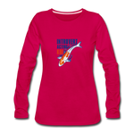 Women's Long Sleeve T-Shirt - Introvert Acting Koi - dark pink