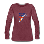 Women's Long Sleeve T-Shirt - Introvert Acting Koi - heather burgundy