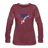 Women's Long Sleeve T-Shirt - Introvert Acting Koi - heather burgundy