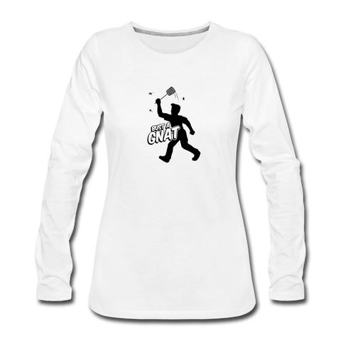 Women's Long Sleeve T-Shirt -  Bust A Gnat - white