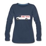 Women's Long Sleeve T-Shirt - Free Taco Van - navy